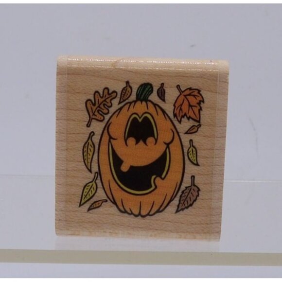 Pumpkin Rubber Stamp #B1009 by Stampabilities ©1999 - Picture 1 of 4